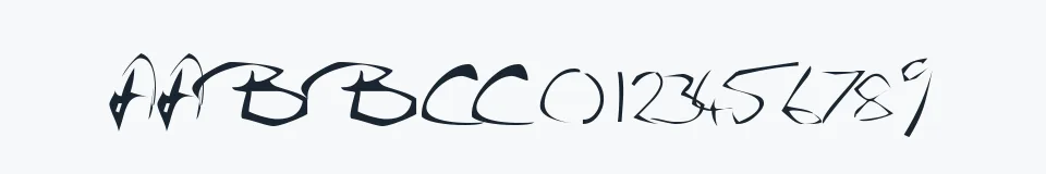 Rzeczywista próbka kroju The Guru Font — Aa Bb Cc 0123456789