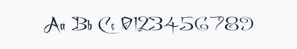 Rzeczywista próbka kroju A Charming Font Expanded — Aa Bb Cc 0123456789