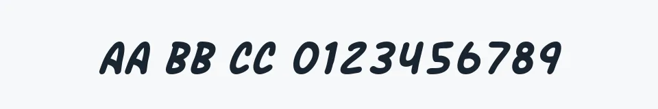 Rzeczywista próbka kroju SF Arch Rival Italic — Aa Bb Cc 0123456789