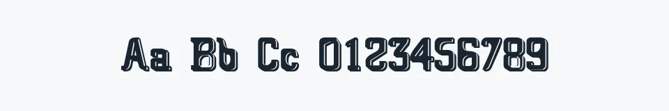 Rzeczywista próbka kroju Big Blocko — Aa Bb Cc 0123456789