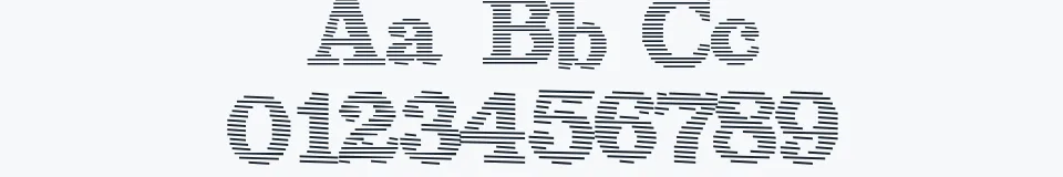 Rzeczywista próbka kroju Blue lines — Aa Bb Cc 0123456789
