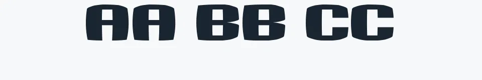 Rzeczywista próbka kroju Bumbastika — Aa Bb Cc 0123456789