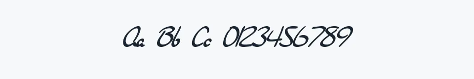 Rzeczywista próbka kroju SF Burlington Script Italic — Aa Bb Cc 0123456789