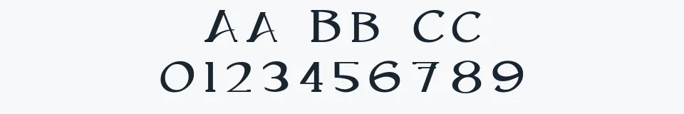 Rzeczywista próbka kroju Caeldera — Aa Bb Cc 0123456789