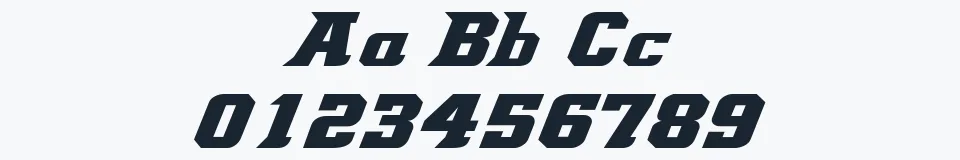 Rzeczywista próbka kroju Demonized — Aa Bb Cc 0123456789