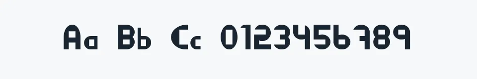 Rzeczywista próbka kroju Datacut — Aa Bb Cc 0123456789