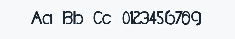 Rzeczywista próbka kroju TM DCC — Aa Bb Cc 0123456789