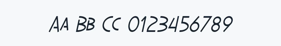 Rzeczywista próbka kroju SF Diego Sans Condensed — Aa Bb Cc 0123456789