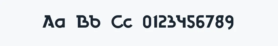 Rzeczywista próbka kroju Finchley — Aa Bb Cc 0123456789