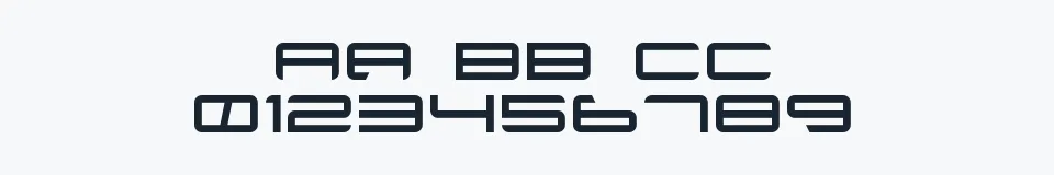 Rzeczywista próbka kroju Xenotron — Aa Bb Cc 0123456789