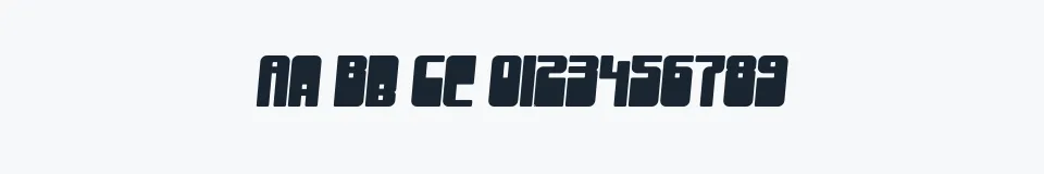 Rzeczywista próbka kroju SF Groove Machine — Aa Bb Cc 0123456789