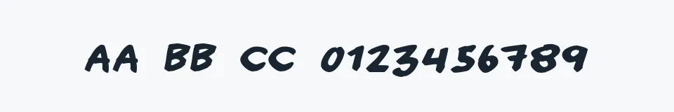 Rzeczywista próbka kroju Handy candy — Aa Bb Cc 0123456789