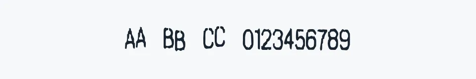Rzeczywista próbka kroju Harsh language AC — Aa Bb Cc 0123456789