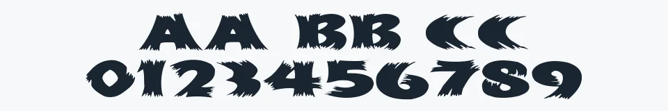 Rzeczywista próbka kroju HayStackMF — Aa Bb Cc 0123456789