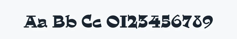 Rzeczywista próbka kroju Hornswoggled — Aa Bb Cc 0123456789