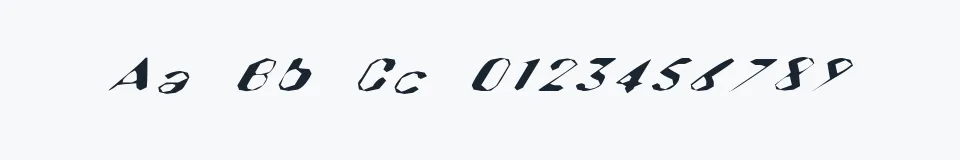 Rzeczywista próbka kroju Hugenick — Aa Bb Cc 0123456789