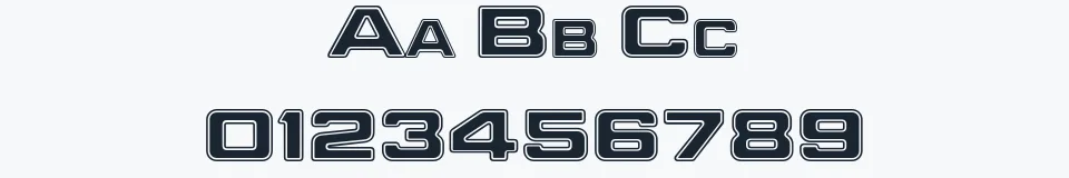 Rzeczywista próbka kroju Bad — Aa Bb Cc 0123456789