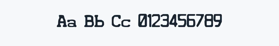 Rzeczywista próbka kroju Iconified — Aa Bb Cc 0123456789