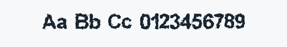 Rzeczywista próbka kroju Inked — Aa Bb Cc 0123456789