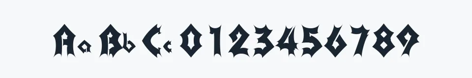 Rzeczywista próbka kroju Transylvania — Aa Bb Cc 0123456789