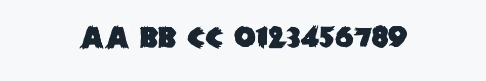 Rzeczywista próbka kroju Zombie — Aa Bb Cc 0123456789