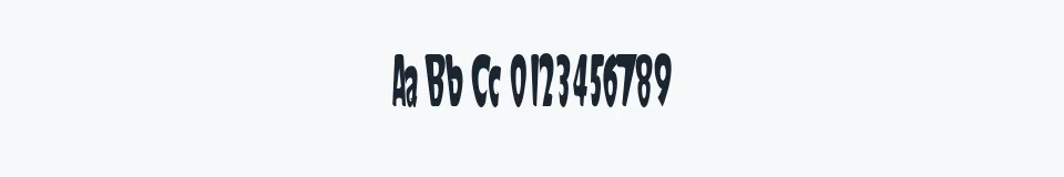Rzeczywista próbka kroju Jaunty — Aa Bb Cc 0123456789