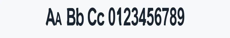 Rzeczywista próbka kroju JetPak — Aa Bb Cc 0123456789