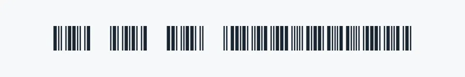 Rzeczywista próbka kroju 3 of 9 Barcode — Aa Bb Cc 0123456789