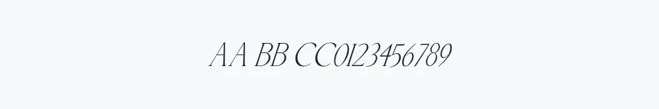 Rzeczywista próbka kroju Kellnear-Italic — Aa Bb Cc 0123456789