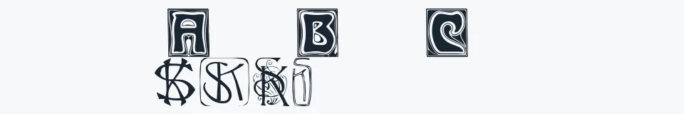 Rzeczywista próbka kroju KinigKap — Aa Bb Cc 0123456789