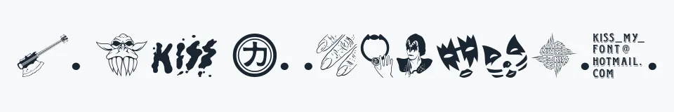 Rzeczywista próbka kroju KISS My Font — Aa Bb Cc 0123456789