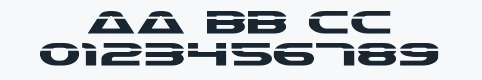 Rzeczywista próbka kroju Laserian — Aa Bb Cc 0123456789