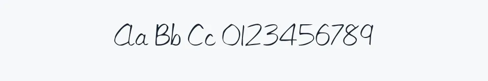 Rzeczywista próbka kroju LibbyScript — Aa Bb Cc 0123456789