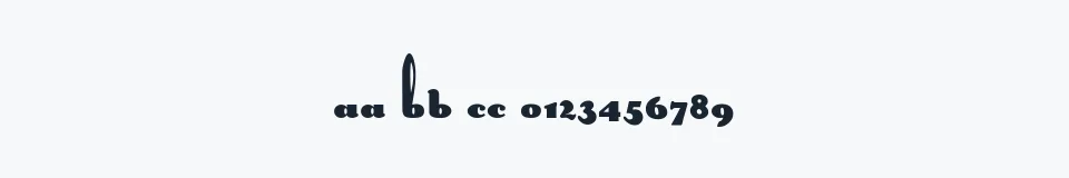 Rzeczywista próbka kroju Long Ears MF — Aa Bb Cc 0123456789