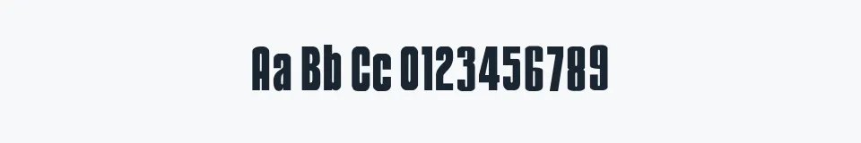 Rzeczywista próbka kroju Mobsters — Aa Bb Cc 0123456789