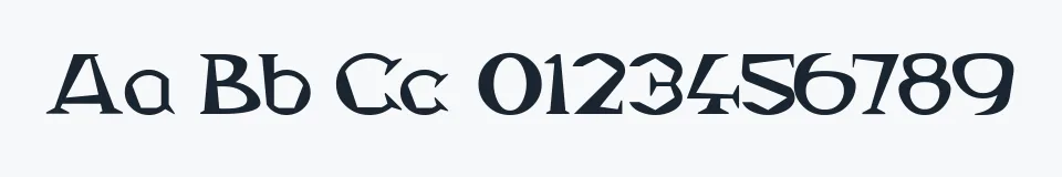 Rzeczywista próbka kroju Magyar Serif — Aa Bb Cc 0123456789