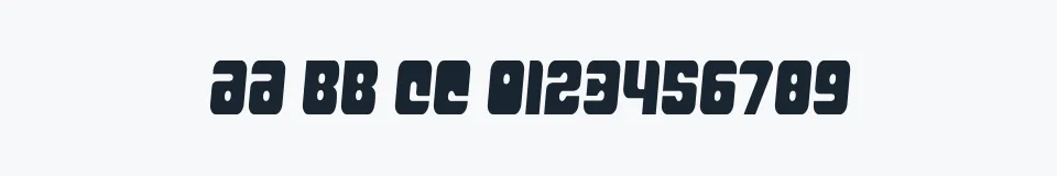 Rzeczywista próbka kroju MassiveRetaliation — Aa Bb Cc 0123456789