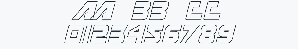 Rzeczywista próbka kroju Masterforce — Aa Bb Cc 0123456789