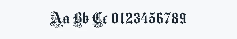 Rzeczywista próbka kroju Medici Text — Aa Bb Cc 0123456789