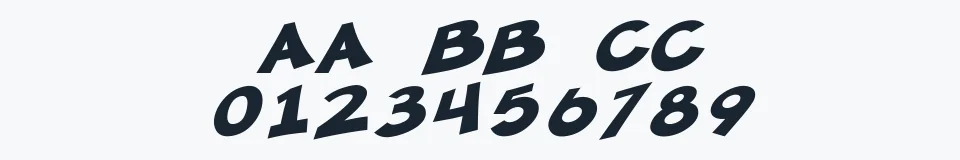 Rzeczywista próbka kroju SF Minced Meat Oblique — Aa Bb Cc 0123456789