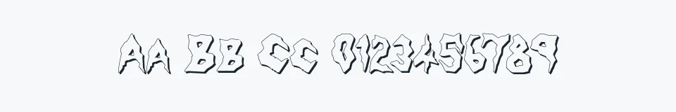 Rzeczywista próbka kroju Nameless Harbor — Aa Bb Cc 0123456789