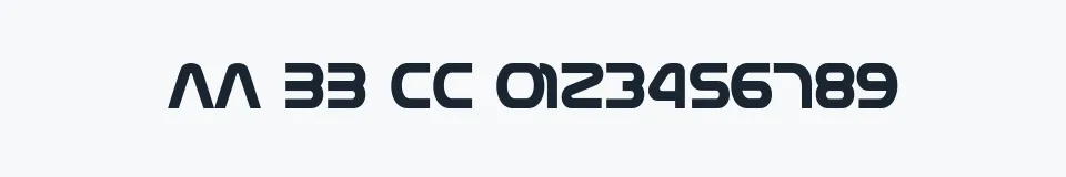 Rzeczywista próbka kroju Nasalization — Aa Bb Cc 0123456789