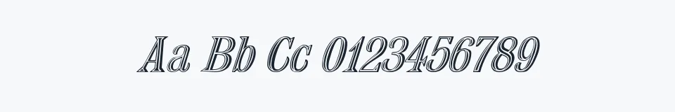 Rzeczywista próbka kroju Nauert — Aa Bb Cc 0123456789