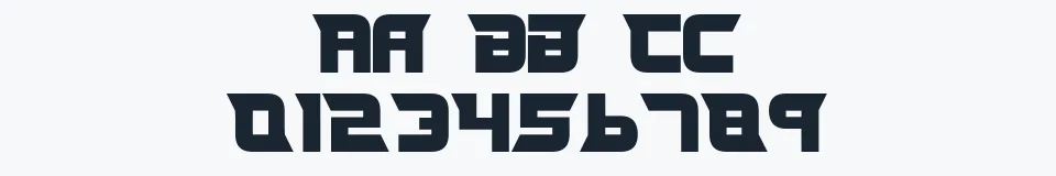 Rzeczywista próbka kroju Nife Fite — Aa Bb Cc 0123456789