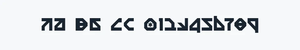 Rzeczywista próbka kroju Nostromo Condensed Italic — Aa Bb Cc 0123456789