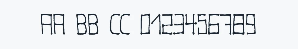 Rzeczywista próbka kroju Nugacity — Aa Bb Cc 0123456789