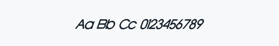 Rzeczywista próbka kroju Old RepublicItalic — Aa Bb Cc 0123456789