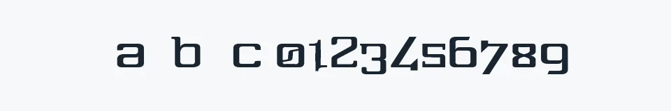Rzeczywista próbka kroju One-Eighty — Aa Bb Cc 0123456789