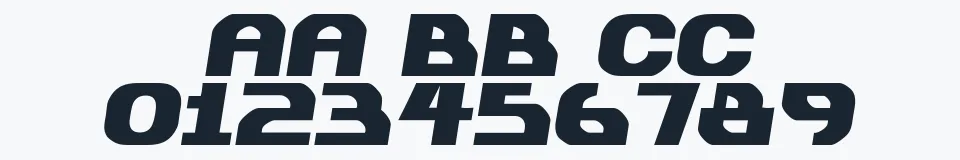Rzeczywista próbka kroju Plastique — Aa Bb Cc 0123456789