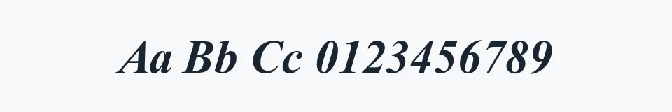 Rzeczywista próbka kroju Sanskrit  Roman Italic — Aa Bb Cc 0123456789